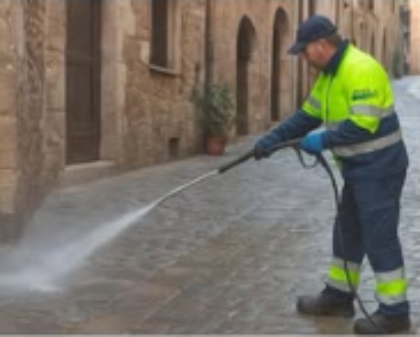 Lavaggio strade centro storico