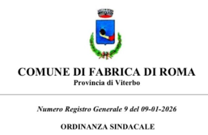 Ordinanza Sindacale - Non potabilità dell'acqua pubblica - Rete centro Fabrica di Roma
