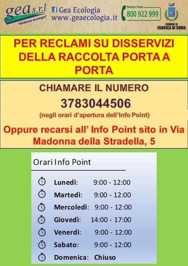 reclami raccolta differenziata