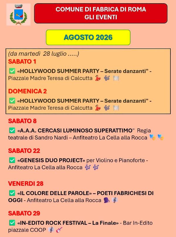 eventi agosto